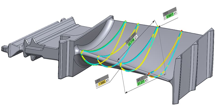 Geomagic Control X Analyse von Tragflächenprofilen