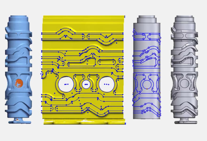 Hexagon Geomagic Design X Werkzeuge zum Abrollen, Aufrollen, Glätten und Locken