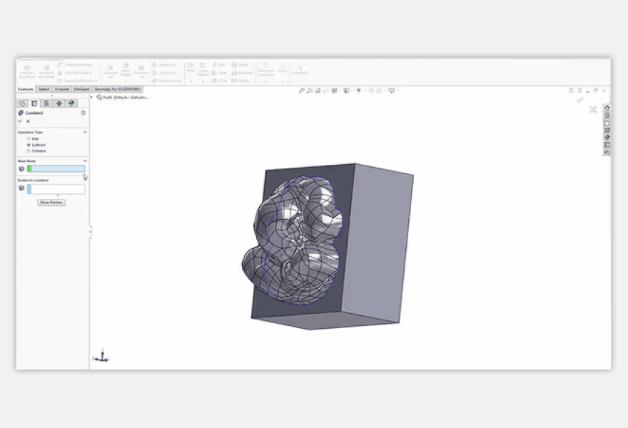Geomagic for Solidworks Anwendungen Automatische Oberflächen