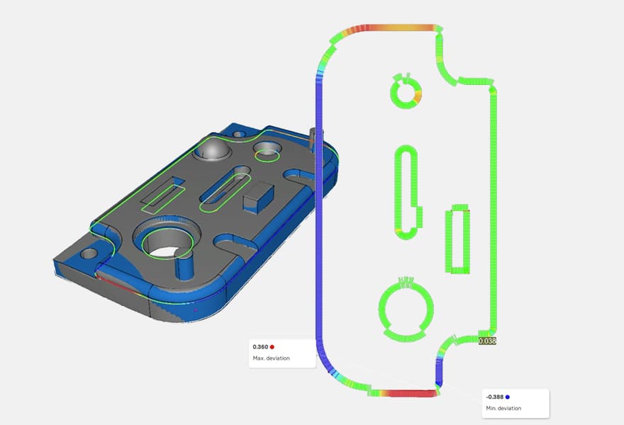 Artec Studio 2D Schnittanalyse