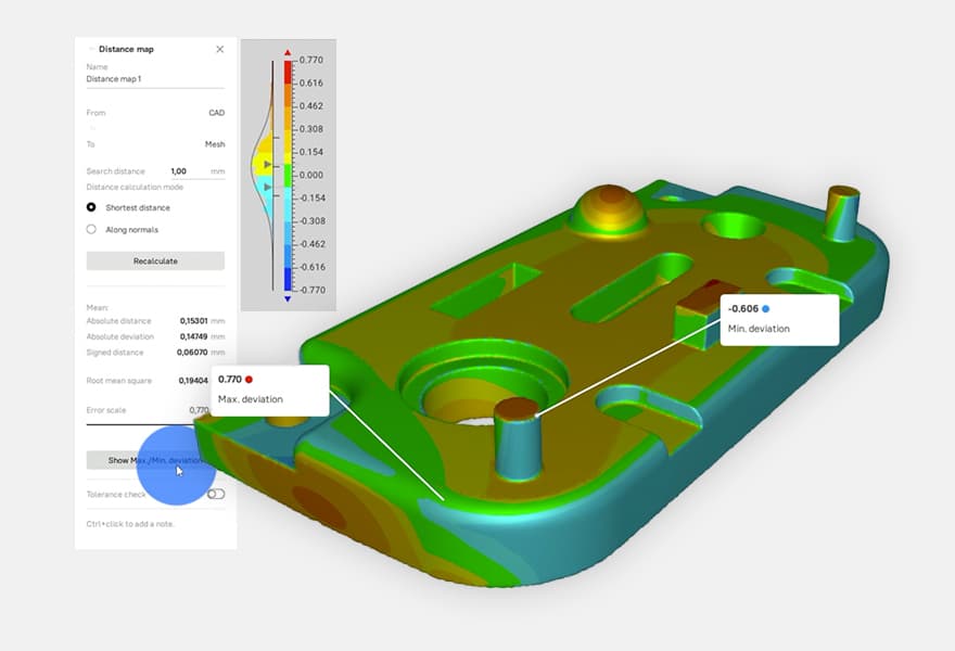 Artec Studio Erkennung von Fehlerstellen