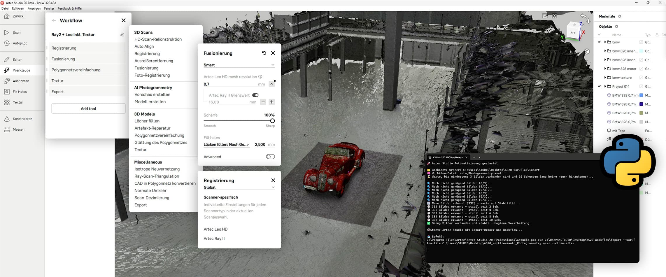 Artec Studio Automatisierung mit Workflows