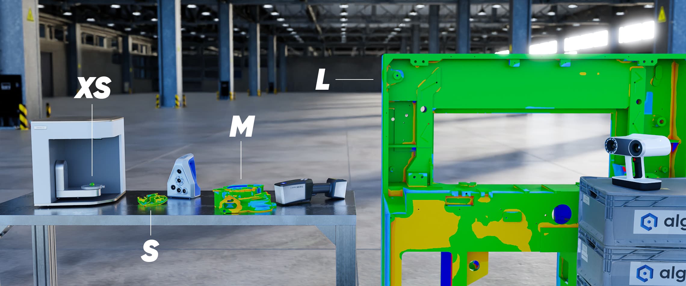 3D Scanner für verschiedene Objektgrößen