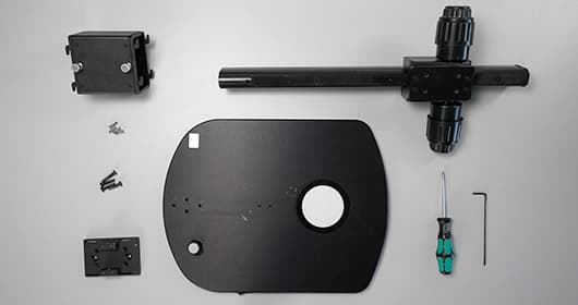 Aufbau Stativ mit Grob- und Feintrieb | Digitalmikroskop Inspex 3 & Omni 3