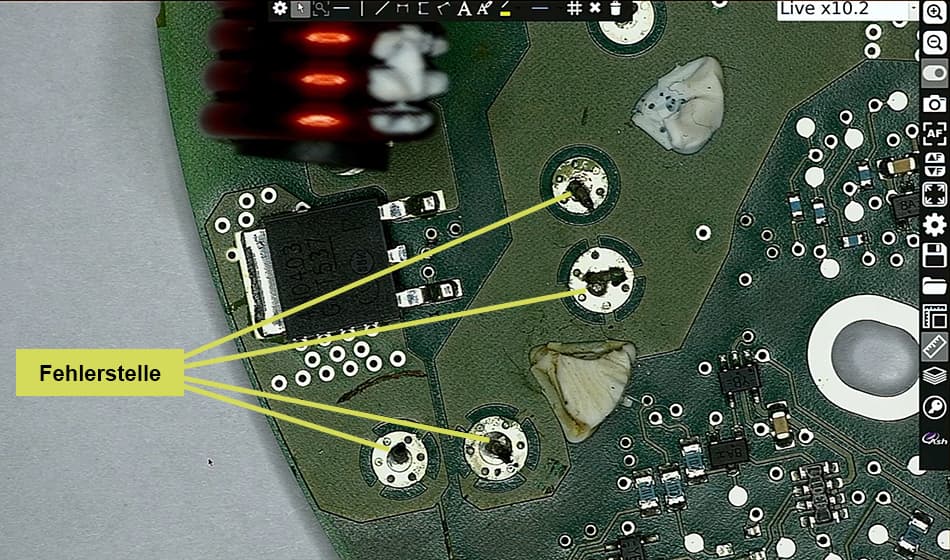 Dokumentation von Fehlerstellen